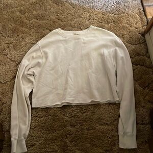 White cropped crew neck